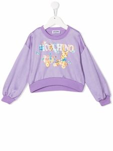 Moschino Kids sweat à logo imprimé - Violet