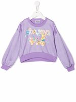 Moschino Kids sweat à logo imprimé - Violet