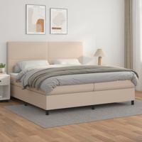 Boxspring met matras kunstleer cappuccinokleurig 200x200 cm