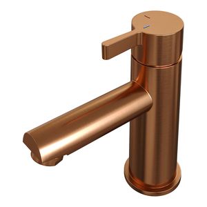 Wastafelmengkraan Brauer Copper Edition Coldstart Opbouw Laag Halfronde Hendel Geborsteld Koper PVD