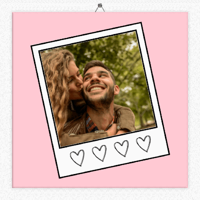 Foto tegeltje liefde poloroid