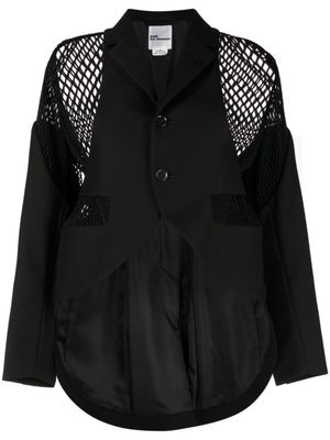 Noir Kei Ninomiya blazer à empiècements en mesh