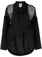 Noir Kei Ninomiya blazer à empiècements en mesh