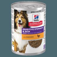 Hill&apos;s Science Plan Sensitive Stomach & Skin Adult Hond natvoer met kip 12 x 370 gram