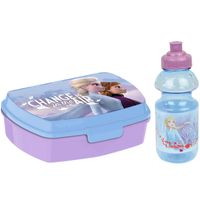 Disney Frozen lunchbox set voor kinderen - 2-delig - blauw/lila - kunststof - Lunchboxen - thumbnail