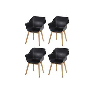 Set van 4- Hartman Sophie Studio diningstoel- Carbon Black- Teak poot