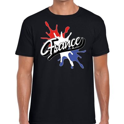 France/Frankrijk t-shirt spetter zwart voor heren France/Frankrijk t-shirt spetter zwart voor heren