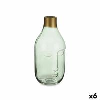 Vaas Gezicht Groen Glas 11 x 24,5 x 12 cm (6 Stuks)