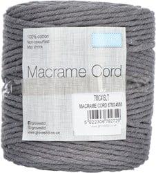 Trimits Macramé Cord Cotton 87m x 4mm 10 Slate Grey