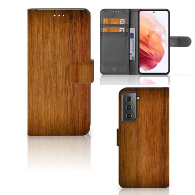 Samsung Galaxy S21 | Book Style Case | Donker Hout