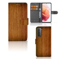 Samsung Galaxy S21 | Book Style Case | Donker Hout