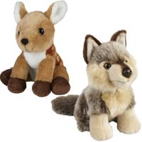 Ravensden - Knuffeldieren set - wolf en hertje - pluche knuffels - 18 cm