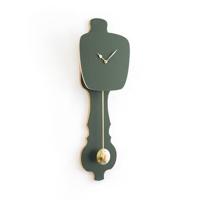 KLOQ Grote Wandklok met slinger in Mist Groen & Glimmend Goud (SE)