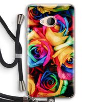 Neon bloemen: HTC U Play Transparant Hoesje met koord