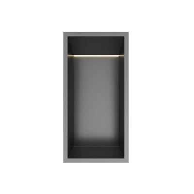 Hotbath &More Inbouwnis - 30 x 15 x 10 cm - met LED-verlichting - Geborsteld Gunmetal PVD