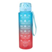 Waterfles EDM Blauw Rood Verouderd effect 1 L 8 x 8 x 26 cm Sportief