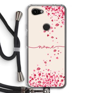 Hartjes en kusjes: Pixel 3a Transparant Hoesje met koord