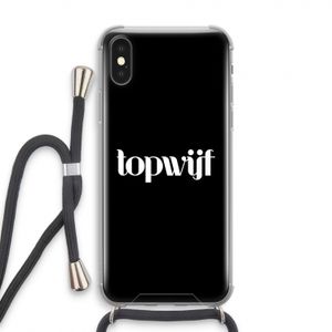 Topwijf Zwart: iPhone X Transparant Hoesje met koord