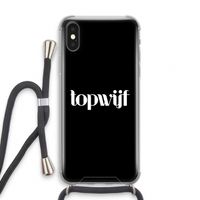 Topwijf Zwart: iPhone X Transparant Hoesje met koord