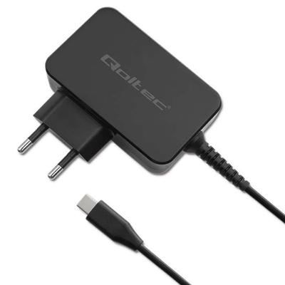 Qoltec 52386 GaN POWER PRO-oplader | 1xUSB-C | 65W | 5-20V | 3-3,25A | Zwart