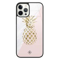 iPhone 12 Pro glazen hardcase - Ananas iPhone 12 Pro glazen hardcase - Ananas