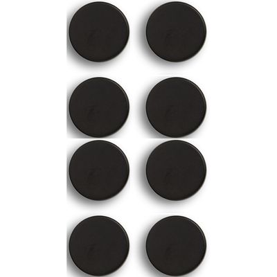 Whiteboard/koelkast magneten extra sterk - 8x - mat zwart - 2 cm