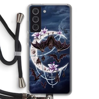 Vleermuizen Maan: Samsung Galaxy S21 FE Transparant Hoesje met koord