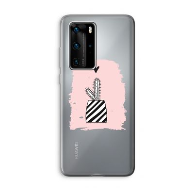 Zwart-wit cactus: Huawei P40 Pro Transparant Hoesje