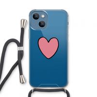 Hartje: iPhone 13 mini Transparant Hoesje met koord