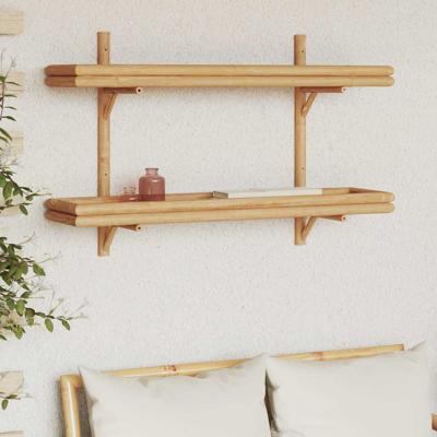 Wandplank met plank met opslag Bruin 100 x 26 x 60 cm Bamboe