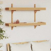 Wandplank met plank met opslag Bruin 100 x 26 x 60 cm Bamboe