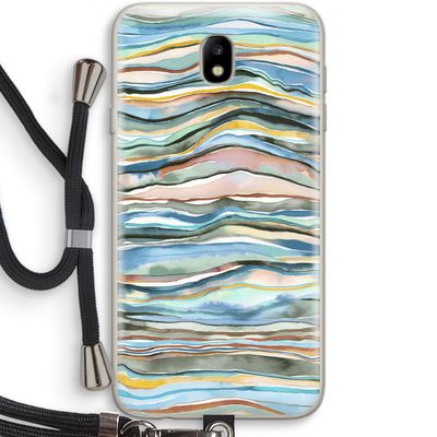 Watercolor Agate: Samsung Galaxy J7 (2017) Transparant Hoesje met koord