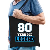 80 year old legend verjaardag cadeau tas zwart voor volwassenen - Verjaardag / cadeau tas