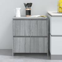 Dressoir 70x41x75 cm bewerkt hout grijs sonoma eikenkleurig