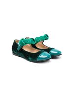 ELIE SAAB JUNIOR ballerines en velours à détail de nœud - Vert - thumbnail