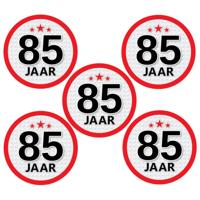 85 jaar leeftijd sticker - 5x - rond - Dia 15 cm - 85 jaar verjaardag - jubileum - leeftijd versieri