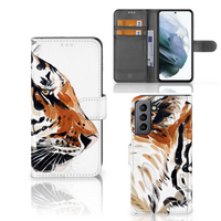 Hoesje Samsung Galaxy S21 FE Watercolor Tiger