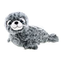 Creation pluche Zeehond knuffeldier - grijs/wit - liggend - 25 cm   -