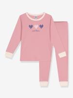 Pyjama voor meisjes in katoen PETIT BATEAU rozen Pyjama voor meisjes in katoen PETIT BATEAU rozen