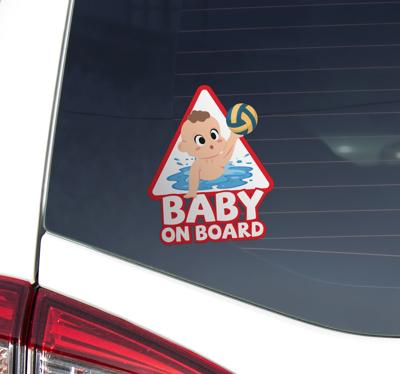 Baby aan boord waterpolo autosticker