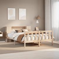Bed met boekenkast zonder matras massief grenenhout 160x200 cm