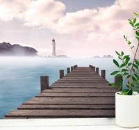 Fotobehang natuur Houten dok esthetische fotografie