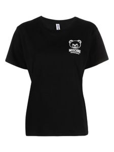 Moschino t-shirt en coton stretch à logo appliqué - Noir