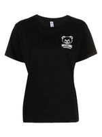 Moschino t-shirt en coton stretch à logo appliqué - Noir