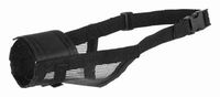 Trixie muilkorf polyester met gaas inzet zwart (M-L 23-31 CM) - thumbnail