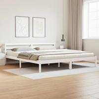 Bedframe met hoofdeinde Wit 210 x 200 cm Massief grenenhout