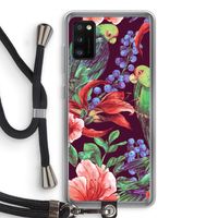 Papegaaien: Samsung Galaxy A41 Transparant Hoesje met koord