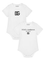 Dolce & Gabbana Kids lot de bodies à logo imprimé - Blanc