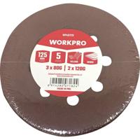 WorkPro WP407213 Schuurpapier voor schuurschijf (Ø) 125 mm 5 stuk(s)