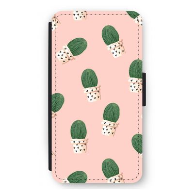 Cactusprint roze: iPhone 12 mini Flip Hoesje
